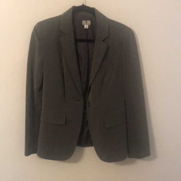 Gray Suit Jacket With White Stripes - Picture 2 of 4